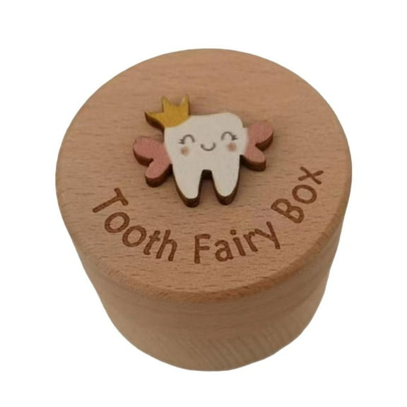 Wooden baby teeth box First Tooth Keepsake Box Wooden Souvenir Children 1pcs