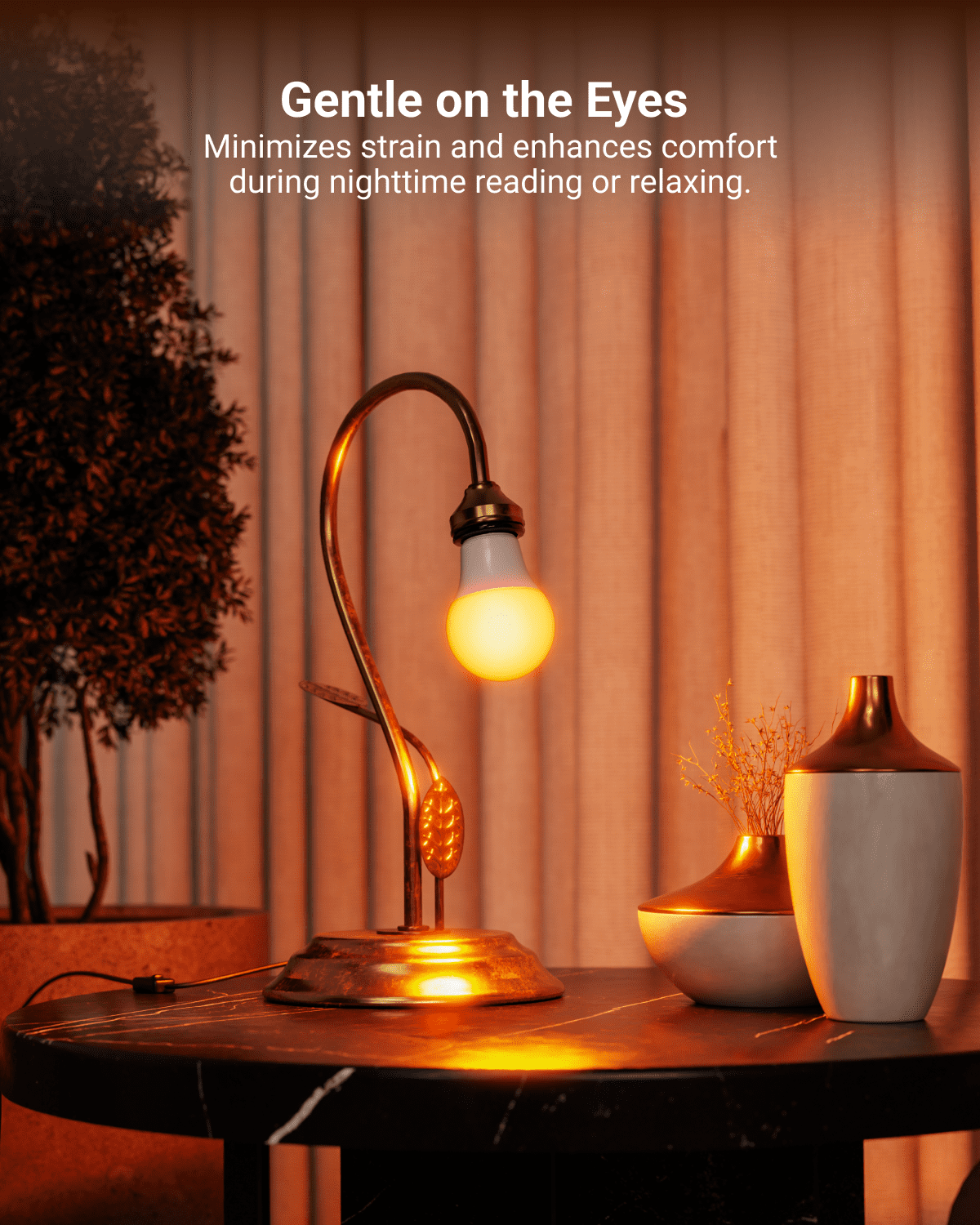 Sunco A19 LED Amber Light Bulb, E26 LED Bulb 60 Watt, Lights for Bedroom, Lamps, Living Room, 9W=60W, 1800K Amber Glow, Dimmable, 800 LM, E26 Medium Base, Instant On, Flicker Free, ETL, 4 Pack