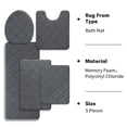 thumbnail image 2 of CHAKME Non Slip Machine Washable 5 Piece Bath Rug Set Memory Foam Ultra Absorbent Large 20"x46" & 32"x20" Long 24"x17" Small 18"x16" U Shape Contour 24"x20" Bathroom Mat Rustic Lattice Dark gray, 2 of 8