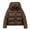 Coffee, variant on Cnbwig Jackets for Women Winter Coats Winter Hooded Padded Jacket Short Quilted Coat Solid Color Lightweight Warm Thick Outerwear Fashion Parkas Warm Coats Black L