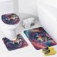 thumbnail image 4 of Lobo galáctico-theme 4-Piece Shower Curtain Set with Rugs, Waterproof Bathroom Decor Set Includes Bath Mat, U-Shaped Rug, Toilet Lid Cover and Curtain with Hooks, 4 of 6