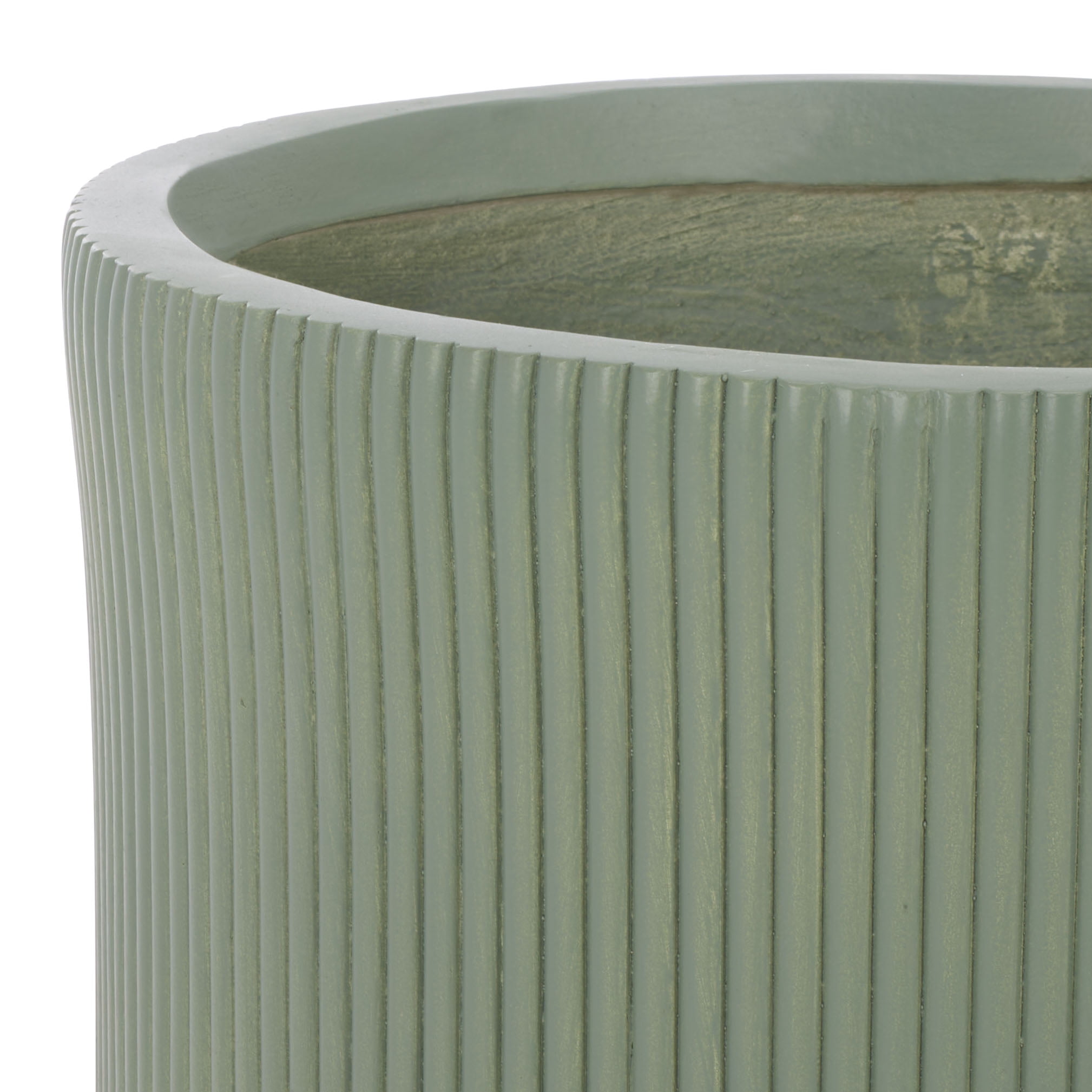 Safavieh Carolina Round Green Fiber Clay Plant Pots - Set of 3