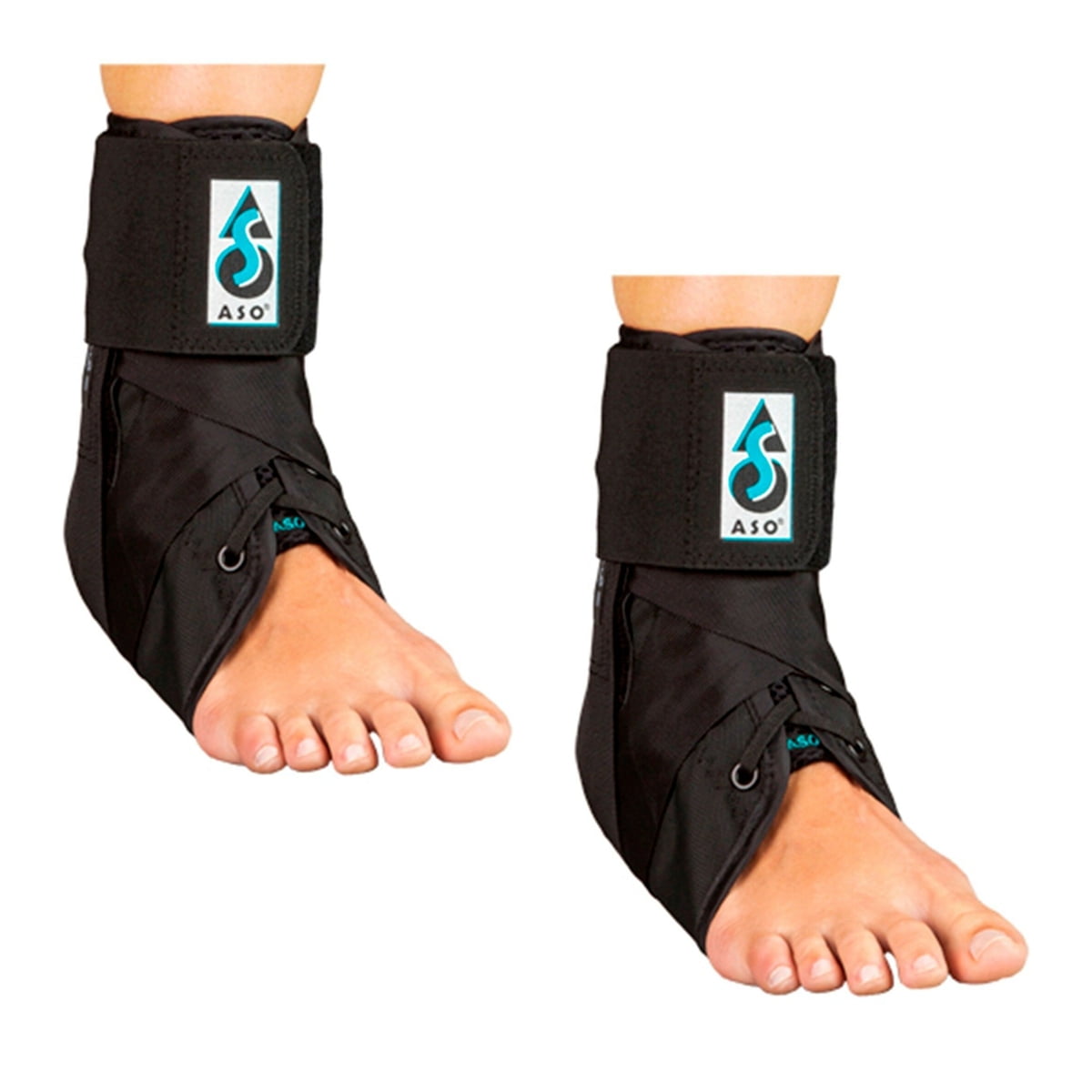 Med Spec ASO Speed Lacer Ankle Stabilizer Ankle Brace Black2 Pack