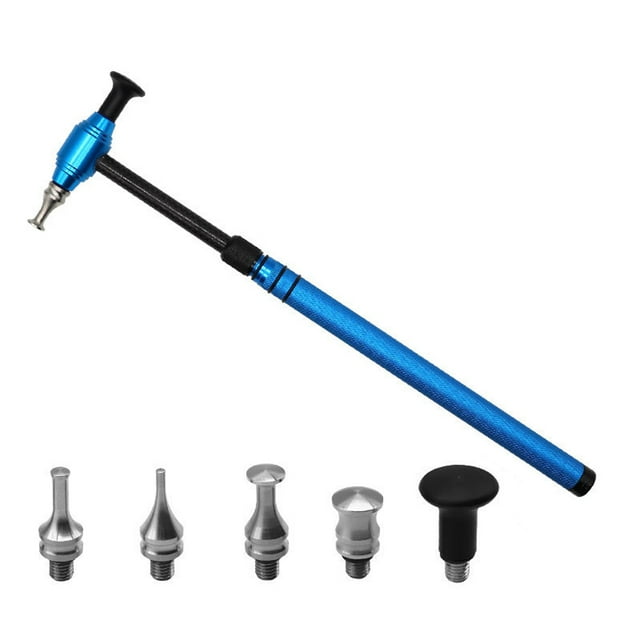 Mistaha Kit d'Outils de Réparation de Dents avec Têtes en Acier Inoxydable Remplaçables et Manche Télescopique - Bleu, Fibre de Carbone + Alliage d'Aluminium, Léger - Inclut Marteau et 5 Têtes de Marteau