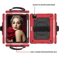 thumbnail image 6 of Dteck iPad Air 4 Case 10.9 Inch 2020 iPad Air 4th Generation Case with Screen Protector, Heavy Duty Rugged Shockproof Case with Kickstand 360 Rotating Hand Strap Shoulder Strap, Red/Black, 6 of 7