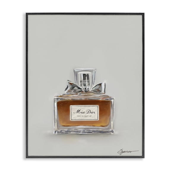 Stupell Industries Glam Elegant Fragrance with Bow Black Framed Giclee Art, 11 x 14, by Mary Sparrow