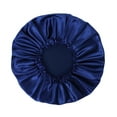 thumbnail image 2 of Toptie Women Satin Bonnet Night Sleep Cap Elastic Night Hair Cover-Navy Blue, 2 of 5