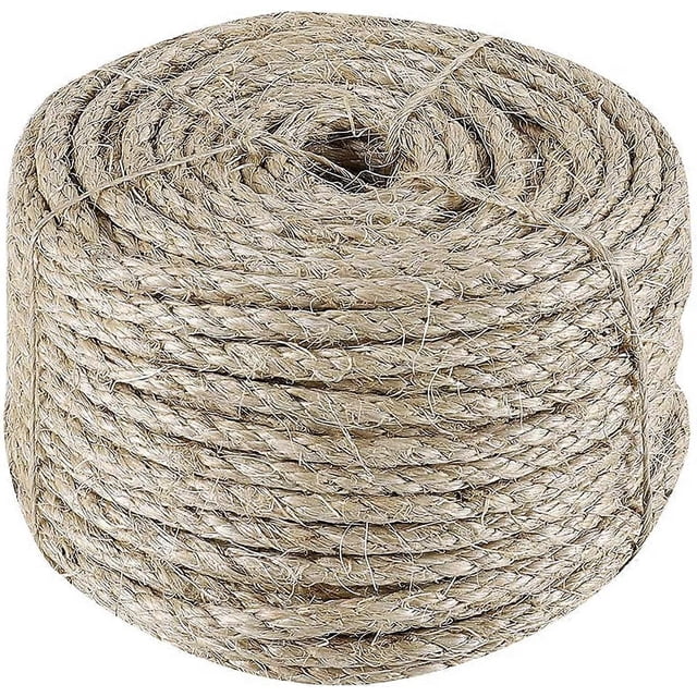 Sisal Rope Cat Tree Rope, 6mm (30M) Replacement Rope Jute Rope, as Cat Accessories Cat Rope, Repair or Replace Cat Tree, Cat Scratching Post, Cat Towe