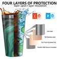 thumbnail image 3 of 16oz Tumblers Green Marble Color Flow Pattern Stainless Steel Vacuum Insulated Double Wall Travel Tumbler Cups Mug with Lid and Straw,Cleaning Brush for Coffee,Tea, 3 of 4
