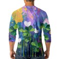 thumbnail image 4 of Men's St. Patrick's Day Shamrock Henley Shirt 3/4 Sleeve Casual Clover Print Top, 4 of 4