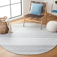 thumbnail image 3 of SAFAVIEH Kilim Mckayla Striped Polyester Area Rug, Ivory/Light Blue, 6' x 6' Round, 3 of 10