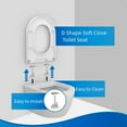 thumbnail image 4 of SADALAK D/U Shape Toilet Seat,Soft Close and Quick-Release for Easy Cleaning Toilet Seats Cover,Stable Hinge Design to prevent shifting -White Elongated Toilet Lid, 4 of 7