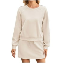 Drses‌‌ ‌‌‌‌‌‌‌‌‌‌‌‌‌‌‌‌‌‌‌‌‌‌‌‌‌‌‌‌Women's 2 Piece Lounge Set - Long Sleeve Crew Neck Pullover & Mini Skirt Casual Tracksuit for Fall