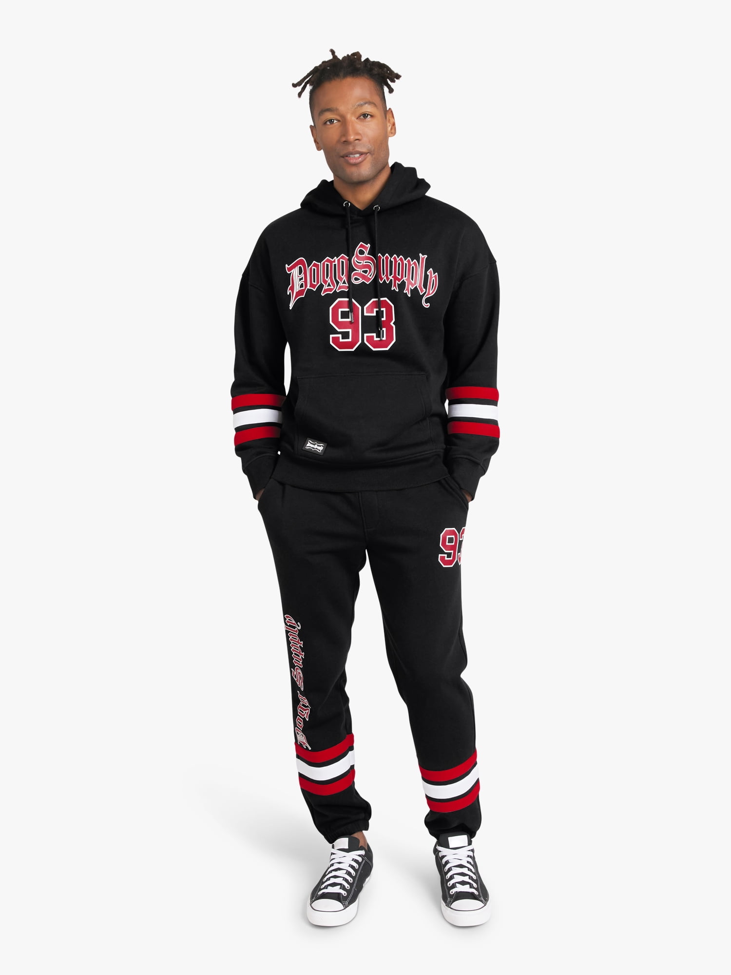 Dogg Supply by Snoop Dogg All-Gender Men's and Women's Varsity Fleece Hoodie, Sizes XS-3XL