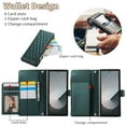 thumbnail image 2 of Dteck Crossbody Wallet Case for Samsung Galaxy Z Fold 4,Z Fold 4 Wallet Case with 6-Card Holder & Zipper Pocket Handbag Purse Magnetic Buckle Soft PU Leather Phone Case for Samsung Z Fold4,Deep Green, 2 of 8