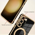 thumbnail image 2 of for Samsung Galaxy S23 5G Case [Support Magsafe] Magnetic Plating Luxury Elegant Case Camera Protector Soft Shockproof Protective Corner Back Cover Galaxy S23 Case for Women -Black, 2 of 11
