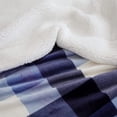 thumbnail image 4 of Buffalo Plaid Sherpa Fleece Throw Blanket, Double-Sided Checkered Super Soft Luxurious Bedding Blanket es, Blue/White Blue/White, 4 of 6