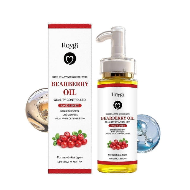 Organic Bearberry Oil - 100% Pure Organic Face & Body Oil, Lighting & Anti-Dark Spots Treatment for Even Skin Tone 100ML