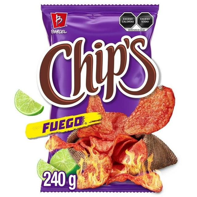 Papas fritas Barcel Chip's fuego sabor chile y limón ardiente 240 g