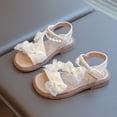 thumbnail image 2 of Duqingm Girls Summer Sandals Toddler Girls Sandals Soft Rubber Princess Flat Shoes Summer Flower Girl Shoes White,12, 2 of 7
