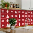thumbnail image 3 of Mi Alma Red White Chrismas Tree Snowflake Peel & Stick Tiles - Vinyl Backsplash 8x8, 3 of 11