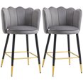 thumbnail image 1 of HOMCOM Bar Stools Set of 2, Counter Height Barstools with Back, 1 of 10