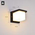 thumbnail image 3 of Lámpara de pared LED E27 para exteriores, 12 W, 24 W, moderna, resistente al agua, con marco de aluminio, para porche, jardín, balcón, iluminación exterior, 85-265 V, 3 of 5