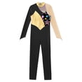 thumbnail image 5 of LiiYii Ice Skating Training Bodysuit for Girls Gymnastic Jumpsuit Metallic Patchwork Figure Ice Gold 10, 5 of 7