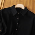 thumbnail image 3 of Tqcoqu Women's Linen Button Down Shirt Short Sleeve,Pleated Blouse Lightweight Loose Fit Casual Tops,Black Women's M-XXL, 3 of 4
