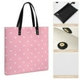 LAKIMCT Pink Dot Leather Tote Bag for Women with Interior Small Bag