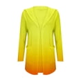 thumbnail image 2 of BODOAO Women's Cardigans Open Front Casual Lightweight Long Sleeve Knit Classic Fall Fashion Cardigan with Pockets Autumn and Winter Gradient Thin Mid Length Cardigan Side Pocket Jacket Green L, 2 of 3