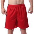 thumbnail image 3 of Fabrcox Men's Mesh Basketball Shorts Quick Dry Casual Mens Shorts Breathable Elastic Waist Summer Outdoor Sports Gym Shorts for Men with Pockets Red XXL, 3 of 7