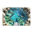 thumbnail image 2 of Todaioua 3D Illusion Rug - Sea Turtle Bath Mat Bathroom Rug, Ocean Beach Shell Underwater World Tropical Fish Summer Bathroom Kitchen Bedroom Livingroom Soft Floor Rug, 16"x24", 2 of 7
