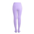thumbnail image 3 of EMEM Apparel Junior Girls' Solid Colored Opaque Dance Ballet Costume Microfiber Footed Tights Stockings Fashion Lavender A, 3 of 5