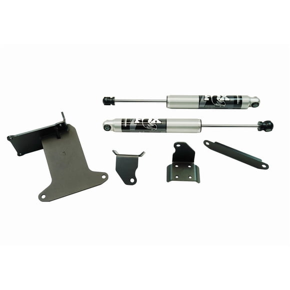 Superlift Steering Stabilizer 92722 Dual; Silver Shock Absorbers; With Brackets/Hardware; Set Of 2