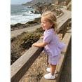 thumbnail image 6 of Cenuakty Toddler 0-3T Girls Summer Outfit Ruffled Hem Button up Short Sleeves T-Shirt and Elastic Shorts Set Cute 2 Piece Clothes, 6 of 9