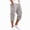 2# Beige, variant on Mens 3/4 Long Cargo Shorts Loose Fit Elastic Work Capri Shorts Below Knee Casual with Multi Pockets Brown M