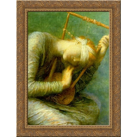 Hope - detail 20x24 Gold Ornate Wood Framed Canvas Art by Watts, George Frederick
