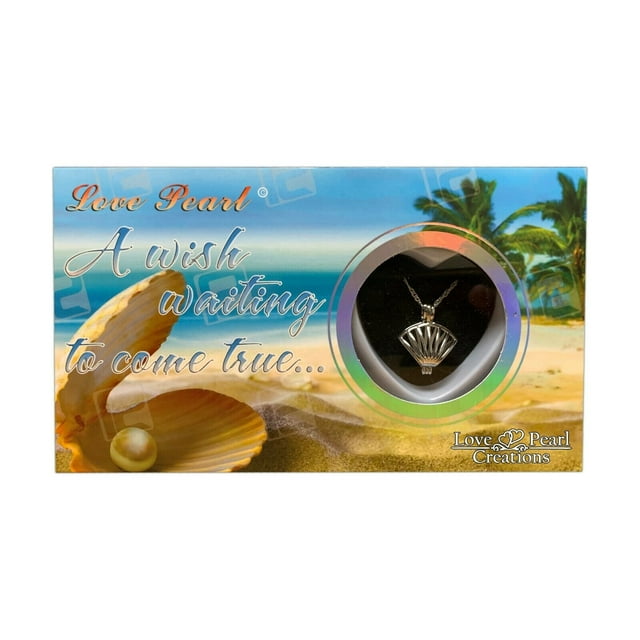Shell Sea Life Love Pearl Creations DIY Kit Cultured Necklace Set with Stainless Steel Chain 16"