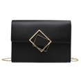 thumbnail image 2 of Bolsos de hombro con cadena de color sólido Bolsos cruzados de cuero PU para mujer (Negro) Tmvgtek Para estrenar, 2 of 9