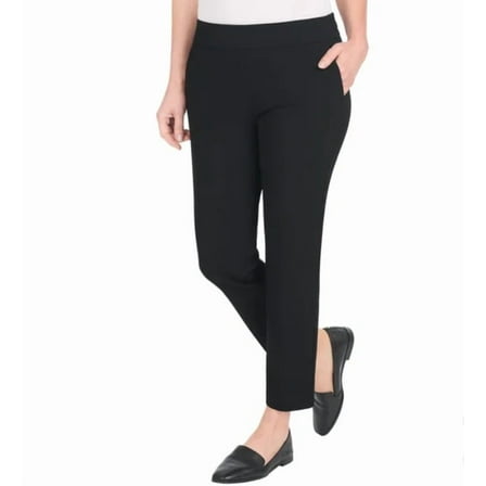 Hilary Radley Women's Size Large (12-14) Pull-On Ankle Pants, Black