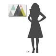 thumbnail image 4 of Global Gallery's 'Mod Triangles I' By Michael Mullan Stretched Canvas Wall Art, 4 of 4