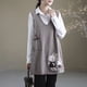 thumbnail image 5 of Otoño e Invierno jersey de mujer con cuello en V bolsillos de almazuela suéter de animales Midi moda Casual elegante chaleco sin mangas Tops E689, 5 of 5