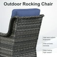 thumbnail image 6 of POCASSY Outdoor Swivel Chair Set of 4, All Weather Gray Wicker Patio Swivel Chairs Set with High Back and Thick Cushion for Garden Balcony Porch - Gray/Blue, 6 of 9