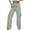 Gray, variant on WREESH Womens Capris Pants Fashion Comfortable Casual Put Together Pocket Button Frock Solid Color Full Length Pants Khaki