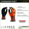 thumbnail image 2 of Cordova 3732FM Commander Foam Orange Gloves, 13-Gauge HPPE/Glass/Steel Fiber Shell, Black Foam Nitrile Palm Coating, Nitrile Thumb Crotch, Touchscreen Fingertips, ANSI Cut A7, Medium, 2 of 2