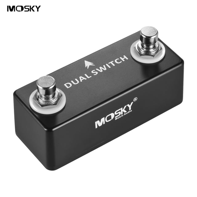 MOSKY Muyin Dual Control Rotating Foot Pedal with 1/4" Connector, Compact Design 9.3x3.8x3.2cm, 120g Lightweight, Non-Channel Switching Effect Controller
