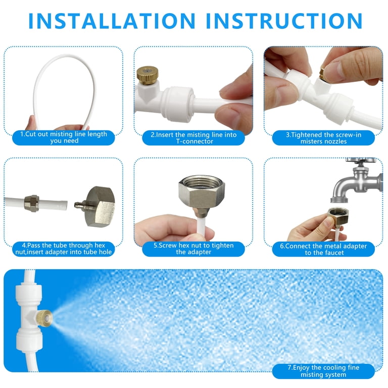 Rirool 26-Foot Outdoor Mister System with T-Joints photo 4