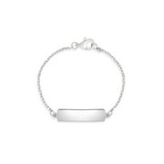 IN SEASON JEWELRY 925 Sterling Silver 5" Classic Baby Boy / Girl Plain Tag Identification Bracelet