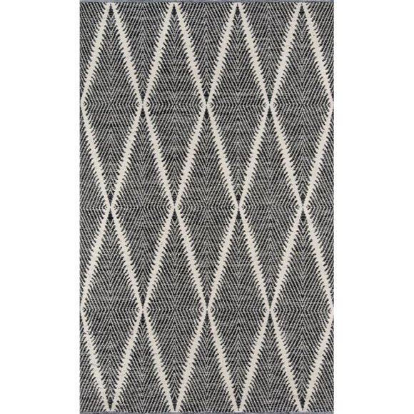 Erin Gates RIVERRIV-1BLK5076 Tapis Rectangulaire Tissé à la Main, Noir - 5 Pi. x 7 Pi. 6 Po.